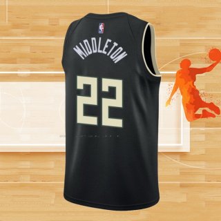 Camiseta Milwaukee Bucks Khris Middleton NO 22 Statement 2020 Negro