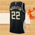 Camiseta Milwaukee Bucks Khris Middleton NO 22 Statement 2022-23 Negro