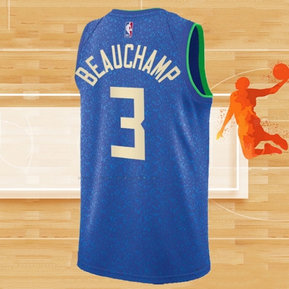 Camiseta Milwaukee Bucks Marjon Beauchamp NO 3 Ciudad 2023-24 Azul