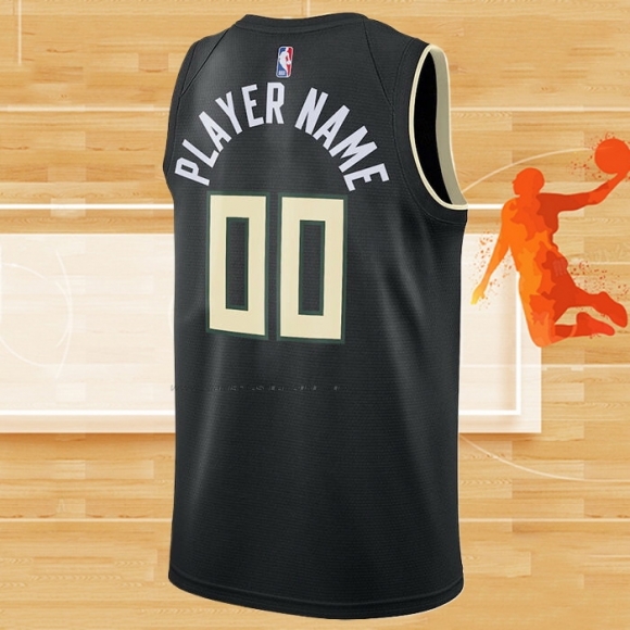 Camiseta Milwaukee Bucks Personalizada Statement 2019-20 Negro