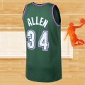 Camiseta Milwaukee Bucks Ray Allen NO 34 Mitchell & Ness 1996-97 Verde