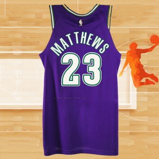 Camiseta Milwaukee Bucks Wesley Matthews NO 23 Classic 2022-23 Violeta