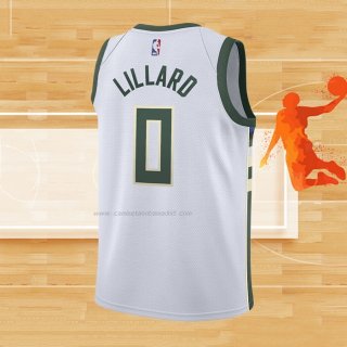 Camiseta Nino Milwaukee Bucks Damian Lillard NO 0 Association 2022-23 Blanco