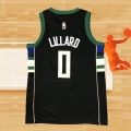 Camiseta Nino Milwaukee Bucks Damian Lillard NO 0 Statement 2018-19 Negro