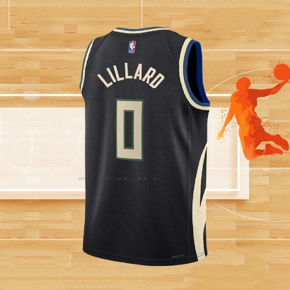 Camiseta Nino Milwaukee Bucks Damian Lillard NO 0 Statement 2022-23 Negro