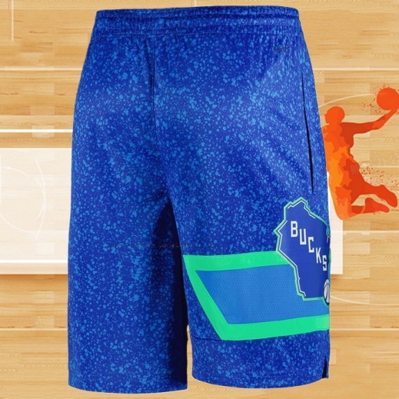 Pantalone Milwaukee Bucks Ciudad 2023-24 Azul