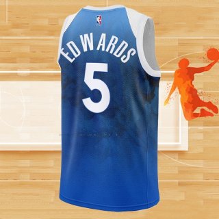 Camiseta Minnesota Timberwolves Anthony Edwards NO 5 Ciudad 2023-24 Azul