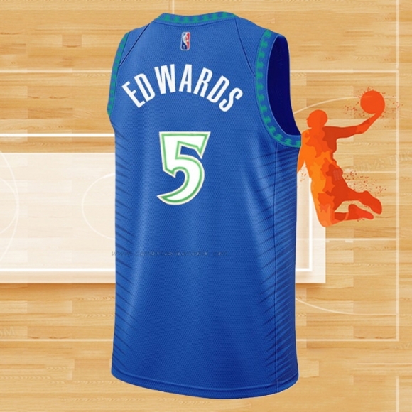 Camiseta Minnesota Timberwolves Anthony Edwards NO 5 Ciudad Azul