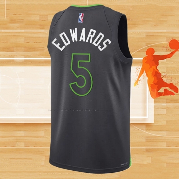 Camiseta Minnesota Timberwolves Anthony Edwards NO 5 Statement 2022-23 Negro