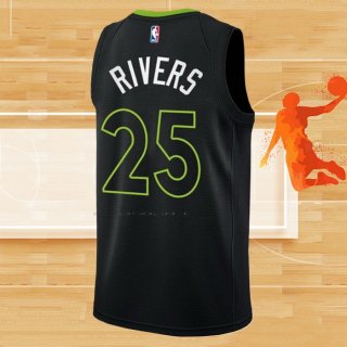 Camiseta Minnesota Timberwolves Austin Rivers NO 25 Statement 2022-23 Negro