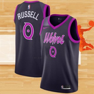 Camiseta Minnesota Timberwolves D'angelo Russell NO 0 Ciudad 2018-19 Violeta