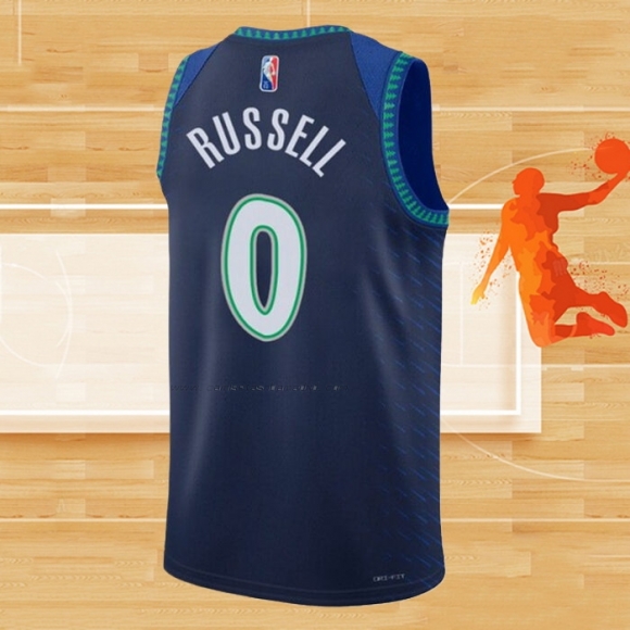 Camiseta Minnesota Timberwolves D'Angelo Russell NO 0 Ciudad 2021-22 Azul