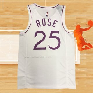 Camiseta Minnesota Timberwolves Derrick Rose NO 25 Earned Blanco