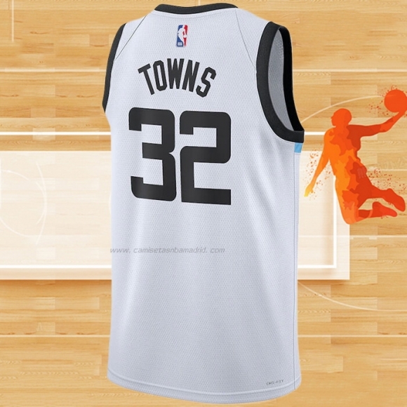 Camiseta Minnesota Timberwolves Karl-Anthony Towns NO 32 Ciudad 2022-23 Blanco