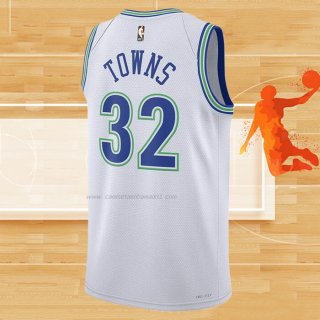 Camiseta Minnesota Timberwolves Karl-Anthony Towns NO 32 Classic 2023-24 Blanco