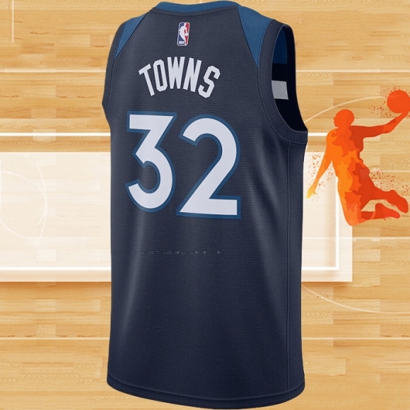 Camiseta Minnesota Timberwolves Karl-Anthony Towns NO 32 Icon Azul