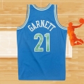 Camiseta Minnesota Timberwolves Kevin Garnett NO 21 Hardwood Classics Throwback Azul