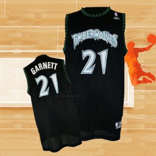 Camiseta Minnesota Timberwolves Kevin Garnett NO 21 Retro Negro