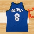 Camiseta Minnesota Timberwolves Latrell Sprewell NO 8 Hardwood Classics Throwback Azul