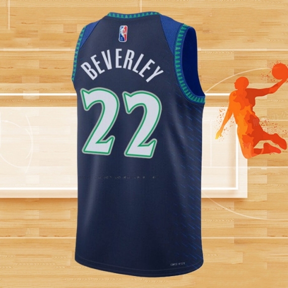 Camiseta Minnesota Timberwolves Patrick Beverley NO 22 Ciudad 2021-22 Azul