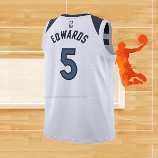 Camiseta Nino Minnesota Timberwolves Anthony Edwards NO 5 Association 2022-23 Blanco