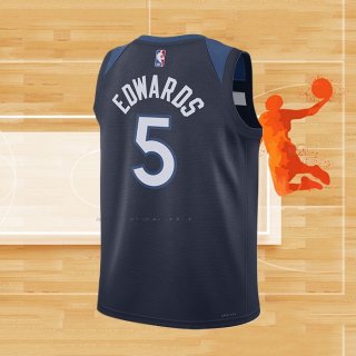 Camiseta Nino Minnesota Timberwolves Anthony Edwards NO 5 Icon Azul