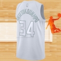 Camiseta Milwaukee Bucks Giannis Antetokounmpo NO 34 MVP Blanco