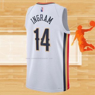 Camiseta New Orleans Pelicans Brandon Ingram NO 14 Ciudad 2021-22 Blanco
