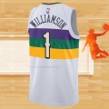 Camiseta New Orleans Pelicans Zion Williamson NO 1 Ciudad 2019-20 Blanco