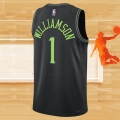 Camiseta New Orleans Pelicans Zion Williamson NO 1 Ciudad 2023-24 Negro