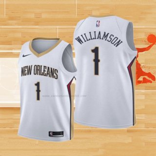Camiseta Nino New Orleans Pelicans Zion Williamson NO 1 Association 2019-20 Blanco
