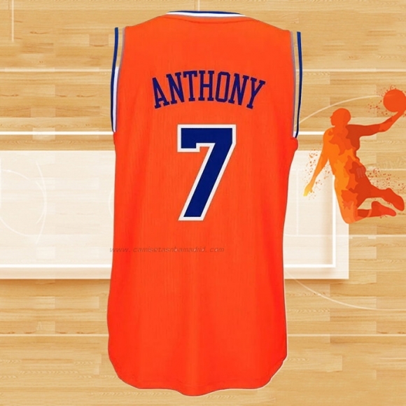 Camiseta New York Knicks Carmelo Anthony NO 7 Naranja