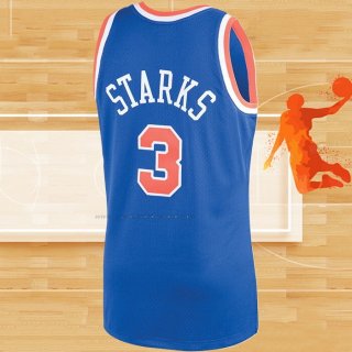 Camiseta New York Knicks John Starks NO 3 Mitchell & Ness 1991-92 Azul