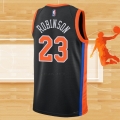 Camiseta New York Knicks Mitchell Robinson NO 23 Ciudad 2022-23 Negro
