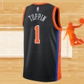 Camiseta New York Knicks Obi Toppin NO 1 Ciudad 2022-23 Negro