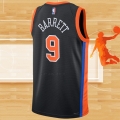 Camiseta New York Knicks RJ Barrett NO 9 Ciudad 2022-23 Negro