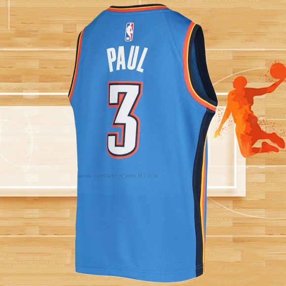 Camiseta Nino Oklahoma City Thunder Chris Paul NO 3 Icon Azul