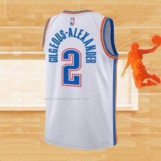 Camiseta Nino Oklahoma City Thunder Shai Gilgeous-Alexander NO 2 Association Blanco