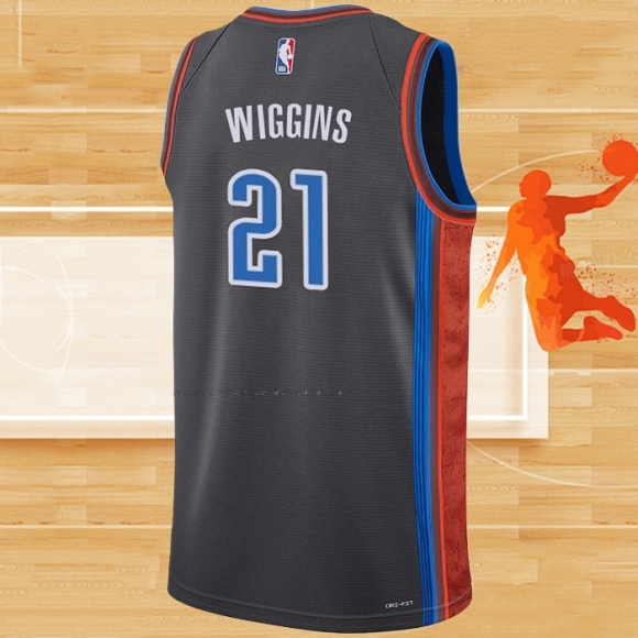 Camiseta Oklahoma City Thunder Aaron Wiggins NO 21 Ciudad 2022-23 Gris