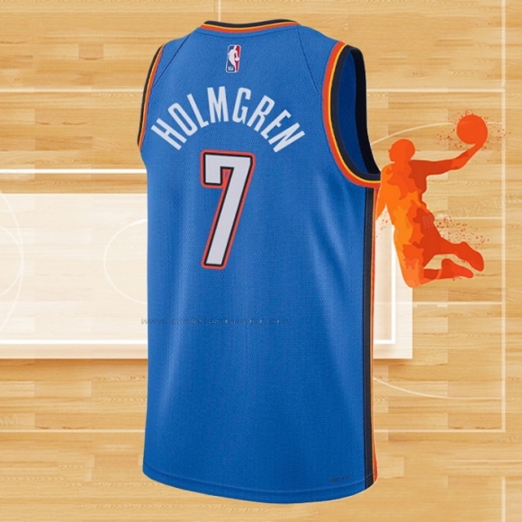 Camiseta Oklahoma City Thunder Chet Holmgren NO 7 Icon Azul