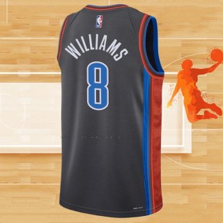Camiseta Oklahoma City Thunder Jalen Williams NO 8 Ciudad 2022-23 Gris