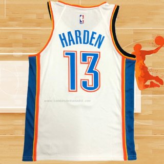 Camiseta Oklahoma City Thunder James Harden NO 13 Association Blanco