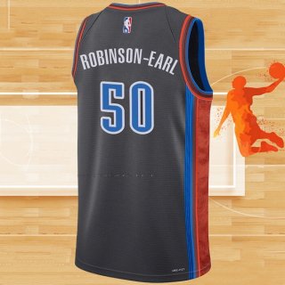 Camiseta Oklahoma City Thunder Jeremiah Robinson-Earl NO 50 Ciudad 2022-23 Gris