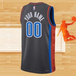 Camiseta Oklahoma City Thunder Personalizada Ciudad 2022-23 Gris