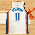 Camiseta Oklahoma City Thunder Russell Westbrook NO 0 Association Blanco