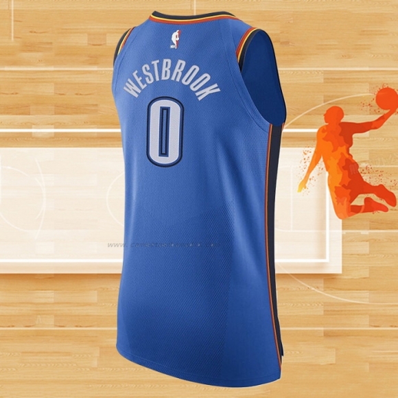 Camiseta Oklahoma City Thunder Russell Westbrook NO 0 Icon Autentico Azul