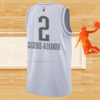 Camiseta Oklahoma City Thunder Shai Gilgeous-Alexander NO 2 Ciudad 2021-22 Blanco