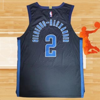 Camiseta Oklahoma City Thunder Shai Gilgeous-Alexander NO 2 Earned Autentico Negro