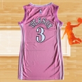 Camiseta Mujer Philadelphia 76ers Allen Iverson NO 3 Rosa