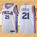 Camiseta Nino Philadelphia 76ers Joel Embiid NO 21 2017-18 Blanco